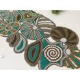 thumbnail image 2 of Handmade table runner, Teal Gold seashell beaded centerpiece, 13x36inch, 2 of 4
