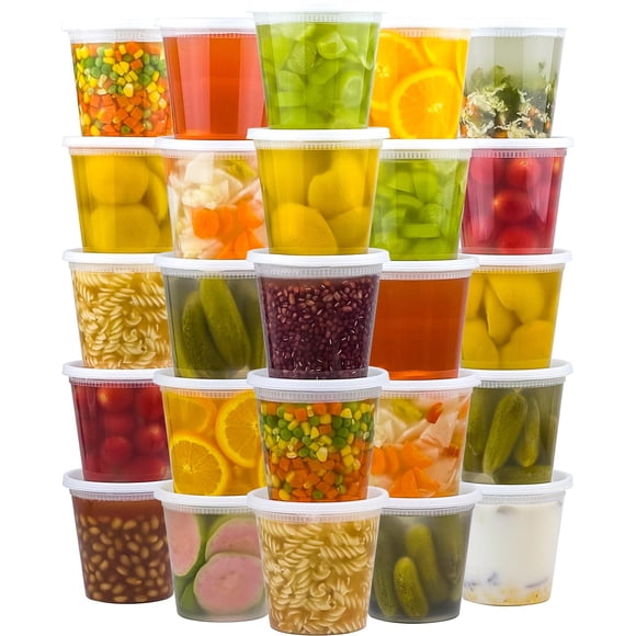 Recipientes para almacenamiento de alimentos Dealusy, set de 50, 710 ml, a prueba de fugas