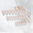 thumbnail image 3 of Uñas postizas HUOGUO, cabeza redonda y larga, rosa degradado, 24 unidades, 3 of 4
