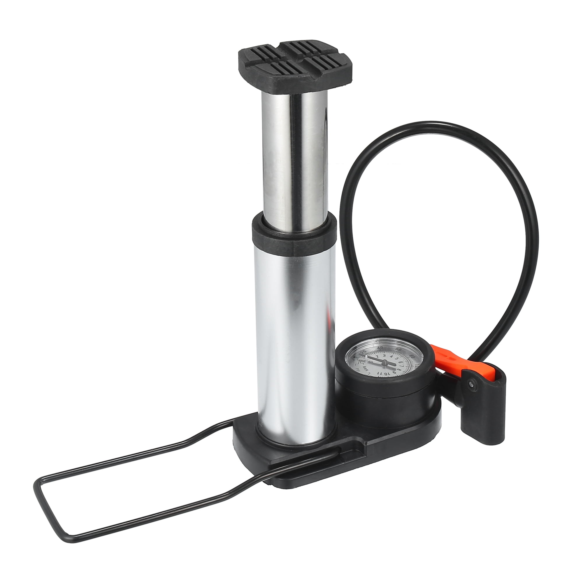 Motoforti Bike Pump with Gauge 9.45' Aluminum Alloy Silver Tone