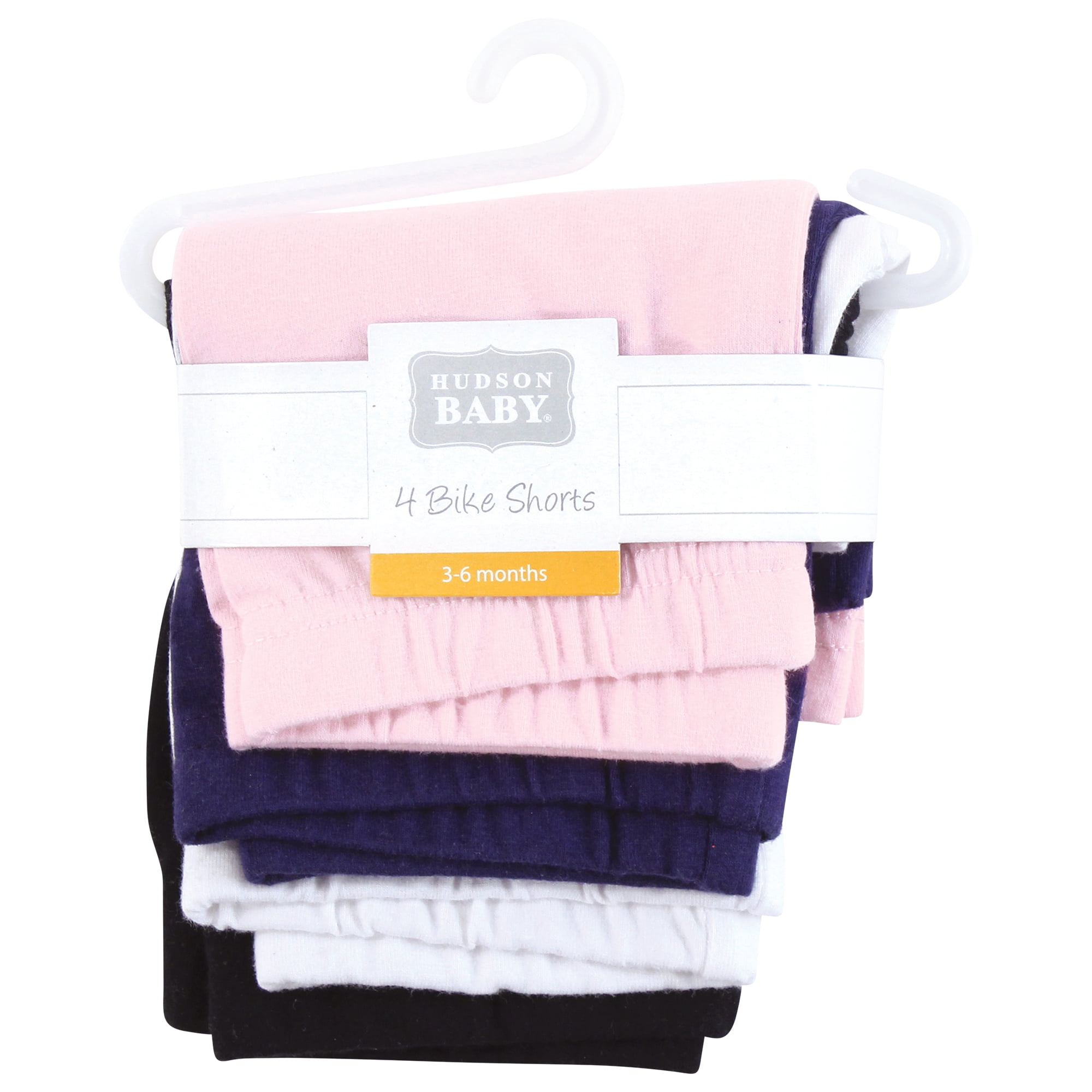 Hudson Baby Infant Girls Shorts Bottoms 4-Pack, Navy Lt.Pink, 2T