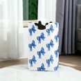 thumbnail image 2 of Foldable Laundry Hamper Bag with Handles Dirty Clothes Basket 12.6" x 11" x 22.7" Blue Bows Pattern, 2 of 7