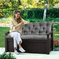 thumbnail image 5 of SHANNA 60"x40"x4" Light Gray Waterproof Swing Cushion with Backrest, for Patio Garden, (2-3 Seater), 5 of 8