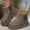 Khaki, variant on KAQ Women's Classic Seude Chelsea Snow Boots - Lightweight, Anti - Slip & Platform Design for Winter