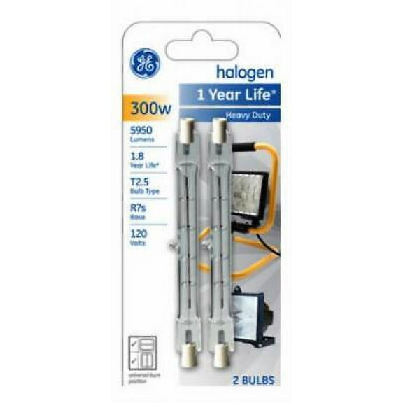 Ge GE, Q300T3/HD/2CD, 300W, 120V, Quartz Line Halogen Heavy Duty