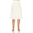 thumbnail image 4 of Women's Solid Flared Lightweight Elastic High Waist Midi A-line Skirt, 4 of 7