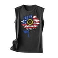 thumbnail image 3 of Graphic Tank Tops, Summer 2024 Sleeveless 4th of July Shirts Women Crew Neck Casual Flag Sunflower Print Tanks (XL, Dark Gray 03), 3 of 4