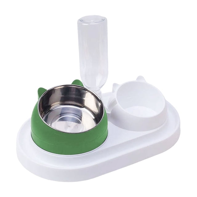 Twfbrm Pet Supplies Cats Bowl Two In One Drinking Water Dog Water Bowl Rice Bowl Pet Bowl Drinking Water Feeding All One Suitable For Dogs and Cats To Live and Drink Water for Cats Dogs