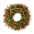thumbnail image 2 of Leutsin Fall Wreath for Front Door, 18" Large Artificial Boxwood Leaves Outdoor Autumn Wreath for Home, Farmhouse Wall Porch Window Thanksgiving Day Harvest Festival Decor, 2 of 7