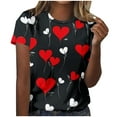 thumbnail image 2 of EchfiProm Womens Shirts Love Heart Valentine Graphic Tee Short Sleeve Summer Valentine Day Tops for Lover, 2 of 5
