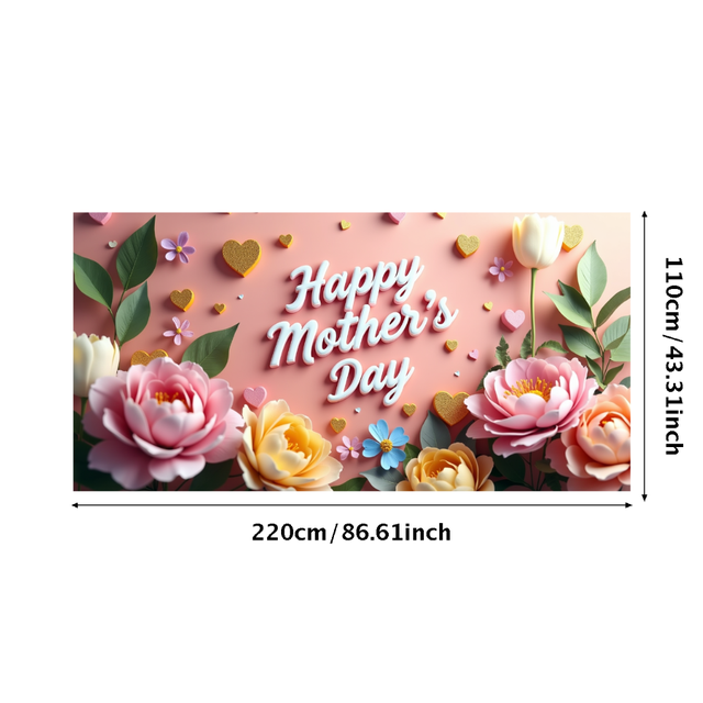 Colorful Floral Design Happy Mothers Day Banner Backdrop Background Party Decorations Photo Props Home Decor Family Gatherings Celebration Events Mothers Day Party Decor