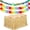 Grass color-1, variant on 1 Pack Luau Grass Table Skirt Hawaiian Themed Party Decorations Natural 9 Feet x 29.5 Inch Table Skirt Flower Tropical Hula Dance Parties Supplies for Tropical, Hawaiian Themed, Birthday Party