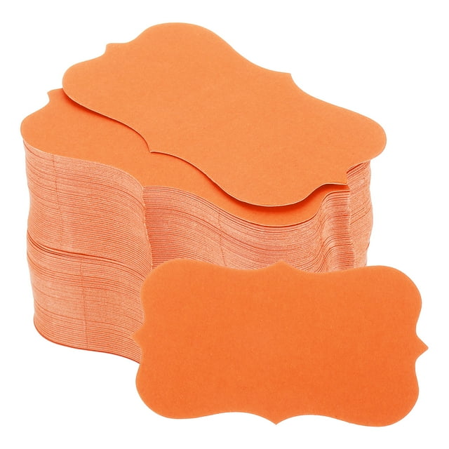 Unique Bargains 2' x 3.5' Blank Paper Business Cards Small Index Flash Cards Words Message Note Card Lace, Orange 200 Pack