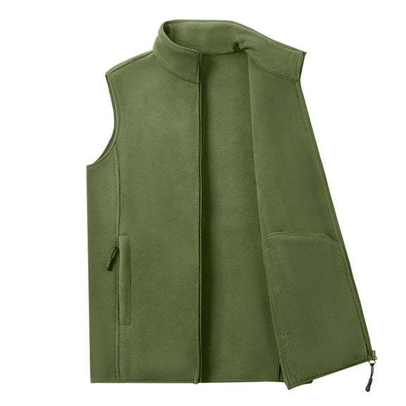 Dpytoraw Male Outdoor Sports Fleece Jacket With Zippered Pockets Camisole Granular Fleece Vest