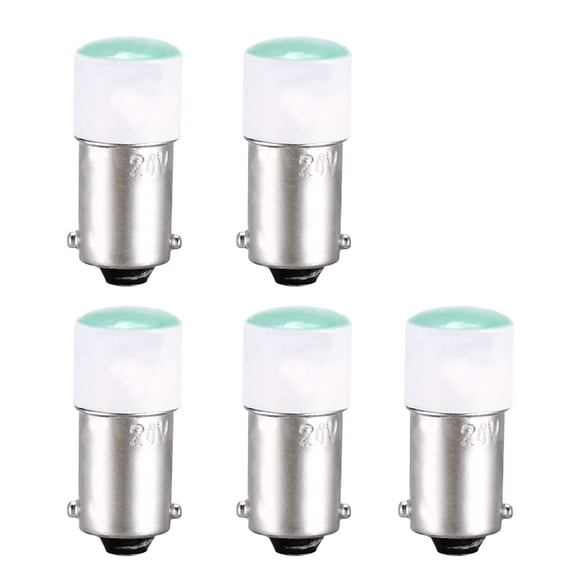 Unique Bargains LED Bulbs 24V, Dashboard Light Green, BA9s Base Bulb 5Pcs