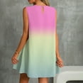 thumbnail image 6 of Xdegoge Woman Clothes Under 5 Summer Dresses for Women 2025 Sleeveless Crew Neck Sundress Fashion Gradient Midi Dress with Pockets Casual Flowy Beach Dresses, 6 of 7