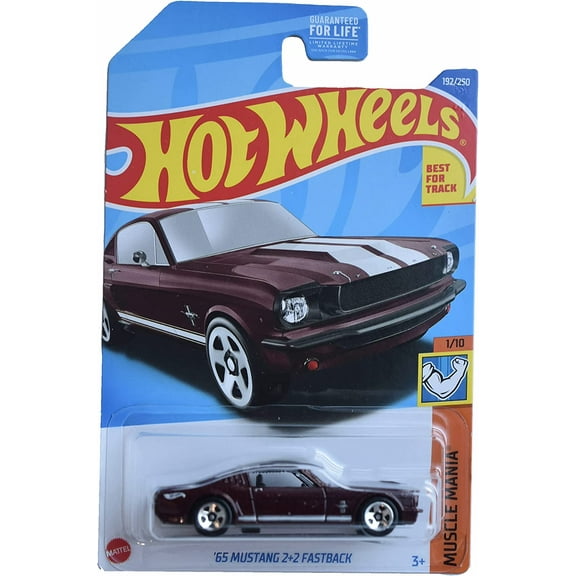 Hot Wheels '65 Mustang 2 2 Fastback (Maroon) 2022 Muscle Mania