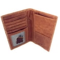 thumbnail image 2 of Western Mens Ostrich Genuine Leather Lone Star Long Cowhide Stud Bifold Wallet, 2 of 4