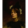 thumbnail image 2 of Continental School 15x18 Gold Ornate Wood Frame and Double Matted Museum Art Print Titled - Portrait of a Woman with a Jeweled Collar, 2 of 4
