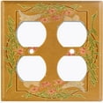 thumbnail image 4 of Metal Light Switch Plate Cover Elegant Antique Floral Tile Frame Brown FLW078, 4 of 15
