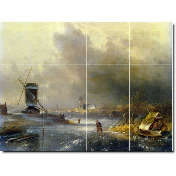 Ceramic Tile Mural-Charles Leickert Landscapes Painting 170. 17" w x 12.75" h using (12) 4.25 x 4.25 ceramic tiles