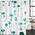 thumbnail image 2 of Teal Mushroom Shower Curtain, Waterproof Shower Curtains for Bathroom, Vintage Botanical Autumn Farmhouse Washable Fabric Bathtub Curtain Set Bath Decor with 12 Hooks Standard 72"x72", 2 of 8