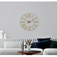 thumbnail image 1 of Sorbus Large Metal Roman Numberal Wall Clock for Living Room Decor (Gold, 16" Diameter), 1 of 7