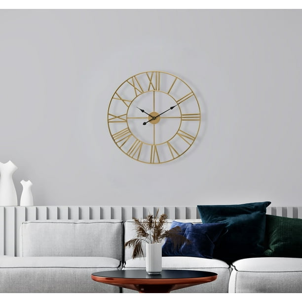 Sorbus Reloj de Pared Clásico de Cuarzo para Interiores, de Gran Tamaño, de 16", con Números Romanos Fáciles de Ver.