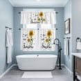 thumbnail image 3 of Sunflower Sunshine Kitchen Curtains Sets for Windows 36 Inch Length, Pastoral Bees Farmhouse Floral Rod Pocket Window Treatments Tier Curtains and Valances Set for Bedroom/Bathroom, 3 of 8