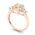 thumbnail image 2 of 2.82 ct Emerald Cut Natural Morganite Three-Stone Engagement Ring for Women in 18K Rose Gold, 2 of 5