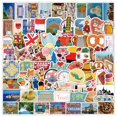 thumbnail image 1 of Pegatinas de vinilo con lugares pintorescos famosos del mundo, impermeables, 100 unidades, 1 of 3