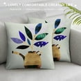 thumbnail image 3 of PHYHOO Throw Pillow Covers Creative Art Flower Vase Watering Pot Decorative Super Soft Pillow Cases Square Cushion Cover Pillowcase White, 3 of 5