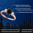 thumbnail image 2 of Gem Stone King 2.10 Ct Oval Black Onyx White Created Sapphire 18K Rose Gold Plated Silver Ring, 2 of 6