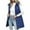 Navy, variant on Women Long Puffer Vest Solid Color Full Zip Up Quilted Sleeveless Jacket Lightweight Winter Puffer Outerwear