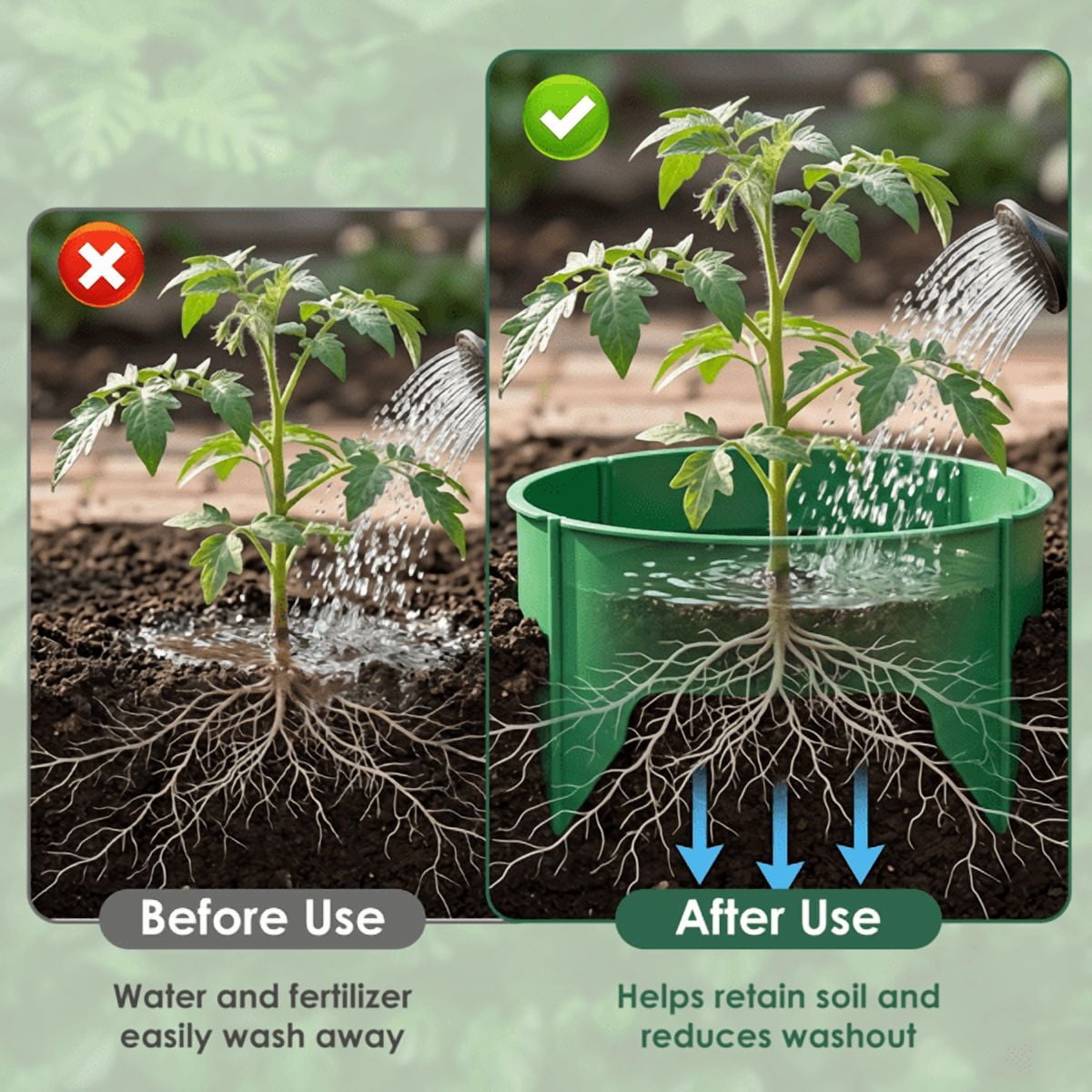Adjustable Interlocking Plant Grow Rings, PP Plastic Plant Guard with Snap‑Together Panels, Garden Plant Border for Vegetables, Flowers, Shrubs & Young Trees