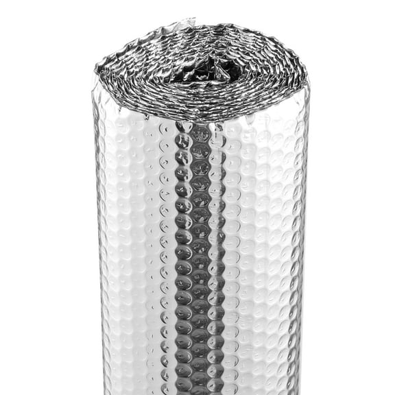 VEVOR Double Reflective Insulation Roll, Air Bubble Film Radiant Barrier, 3.2 mm 48 in x 10 ft, Double-Sided Aluminum Foil Bubble Heat Reflective Shield