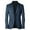 Navy, variant on Mens Blazer Jacket Mens Autumn Winter Trend Solid Color Brushed Suit Two Buttons Slim Fit Pocket Small Suit Mens Coat Grey XXXL