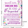 thumbnail image 2 of Sweet Girl Dream Big Canvas Wall Art,Pink Butterfly Floral Girl Inspirational Canvas Artwork Picture Poster Decor for Home Bedroom Girl Room Office 12 x 15 Inch, 2 of 6