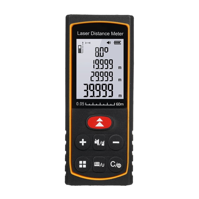 Tignapoo Compact Laser Distance Meter with Angle Sensor, Multi-Unit Switch (m/ft/in), High Precision for Distance/Area/Volume/Pythagoras, Portable Black DC60 with Batteries Included