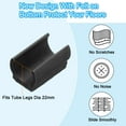 thumbnail image 5 of Rectangle U Shaped Chair Leg Tips Cap with Felt Pad, Furniture Feet floor Fit Dia 22 mm Leg, Black 50 Pack, 5 of 7