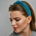 thumbnail image 3 of Unique Bargains Velvet Knotted Adult Hairband Cloth Classic Simple Headband, Dark Blue, 3 of 7