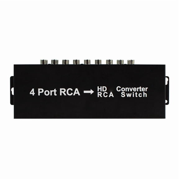 4 Port RCA Switch RCA to HDTV Port Converter 1080P Video Auditory Adapter for PC PS3 VHS DVD Players