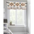 thumbnail image 4 of Mid Century Valance Curtain for Kitchen,Aztec Diamond Boho Stripes Window Valances,Abstract Geometric Rod Pocket Curtain Ethnic Style Window Treatment for Bedroom Bathroom Laundry Room, 4 of 6