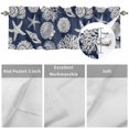 thumbnail image 5 of Curtain Valance for Windows, Summer Ocean Conch Shell Kitchen Valances Rod Pocket Short Curtains, Coastal Starfish Navy Blue Window Valance for Bedroom Bathroom Living room 42x12in, 5 of 9