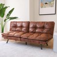 thumbnail image 1 of Opoiar Futon Sofa Bed,Lounge Memory Foam Sleeper Couch Room Convertible Studio Apartment,Dorm,Home Office 71&times;33&times;31.5IN, Brown My Lux Decor Round, 1 of 5