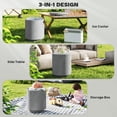 thumbnail image 4 of HOMCOM 2.6 Gal Outdoor Cooler Side Table with Ice Bucket Lid Light Grey, 4 of 10