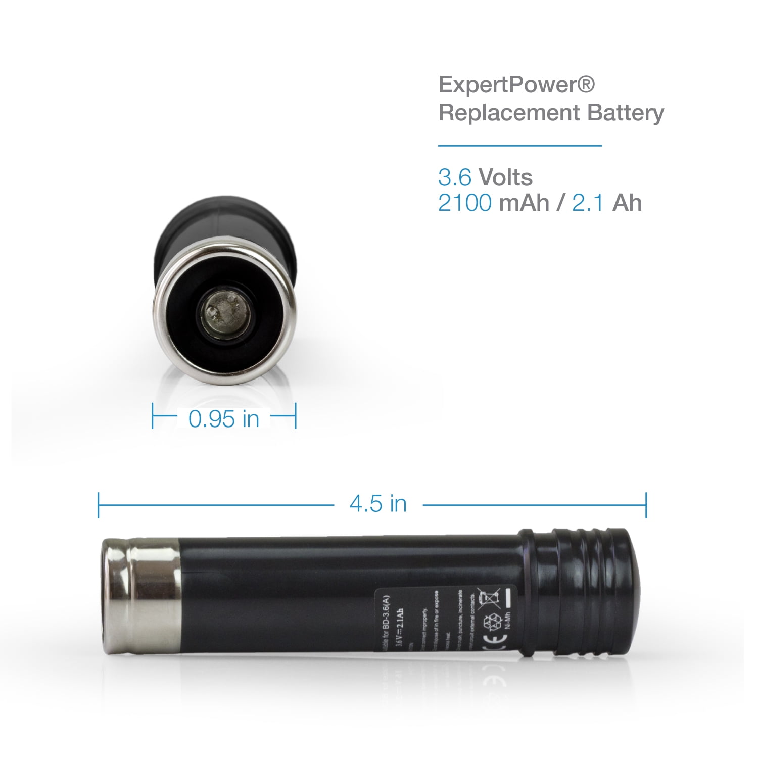 Replacement Battery For BLACK+DECKER 3.6V Cordless Tools - NiCad 2.1Ah VP100 VP110 Etc. (Includes Charger)