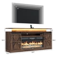thumbnail image 4 of ANPOO 70.9" Farmhouse Fireplace TV Stand with 36" Electric Fireplace, LED Light & Sliding Barn Doors, Entertainment Center Fits Up to 80 Inch TV, Rustic Media Console for Living Room, 4 of 9