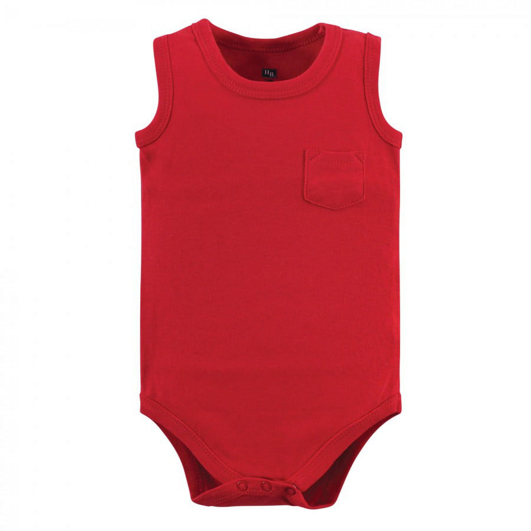 Hudson Baby Infant Boy Cotton Sleeveless Bodysuits 5pk, Captain, 3-6 Months