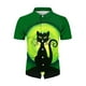 thumbnail image 5 of Camisa de manga corta con cuello en V para hombre, con estampado de Halloween, informal, con estampado de blusa Pompotops oipoqjl46020, 5 of 7